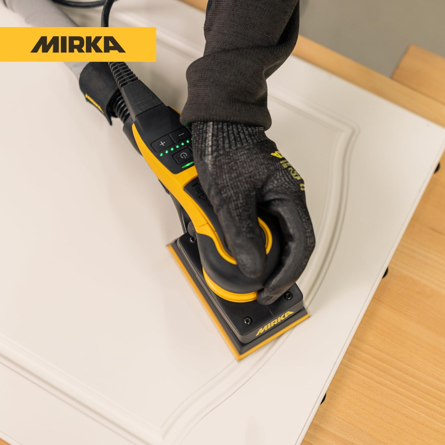 Mirka DEOS II 353X 3" x 5" Electric Orbital Sander for Woodworking & Painting – Precision 3.0 mm Orbit, 5,000–10,000 RPM Variable Speed, Low-Profile Design, Vacuum Ready, Bluetooth-Enabled