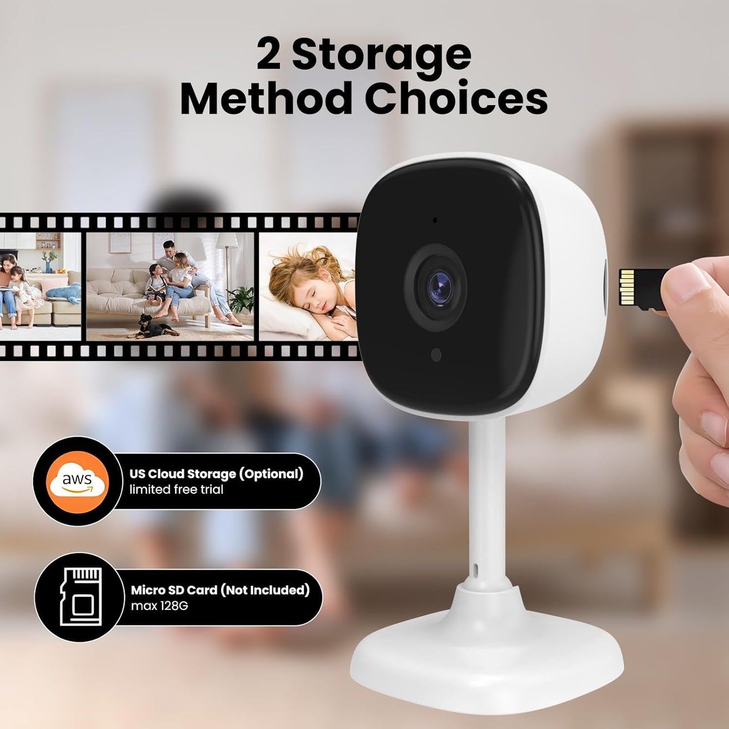 AMOROM Security1080P Mode2-Way AM-C1-03 Indoor Camera for Home WiFi Security Camera for Baby MonitorPrivacy TalkNight