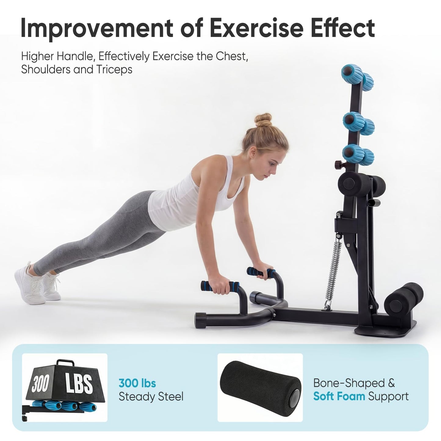 OLIXIS Deep Squat Machine, All-in-One Exercise Equipment for Home Gym, Adjustable Squat Machine for Glutes & Legs, Easy to Assemble, 32.9x22.4x36.6 in, 300 lbs Weight Capacity, Black & Blue
