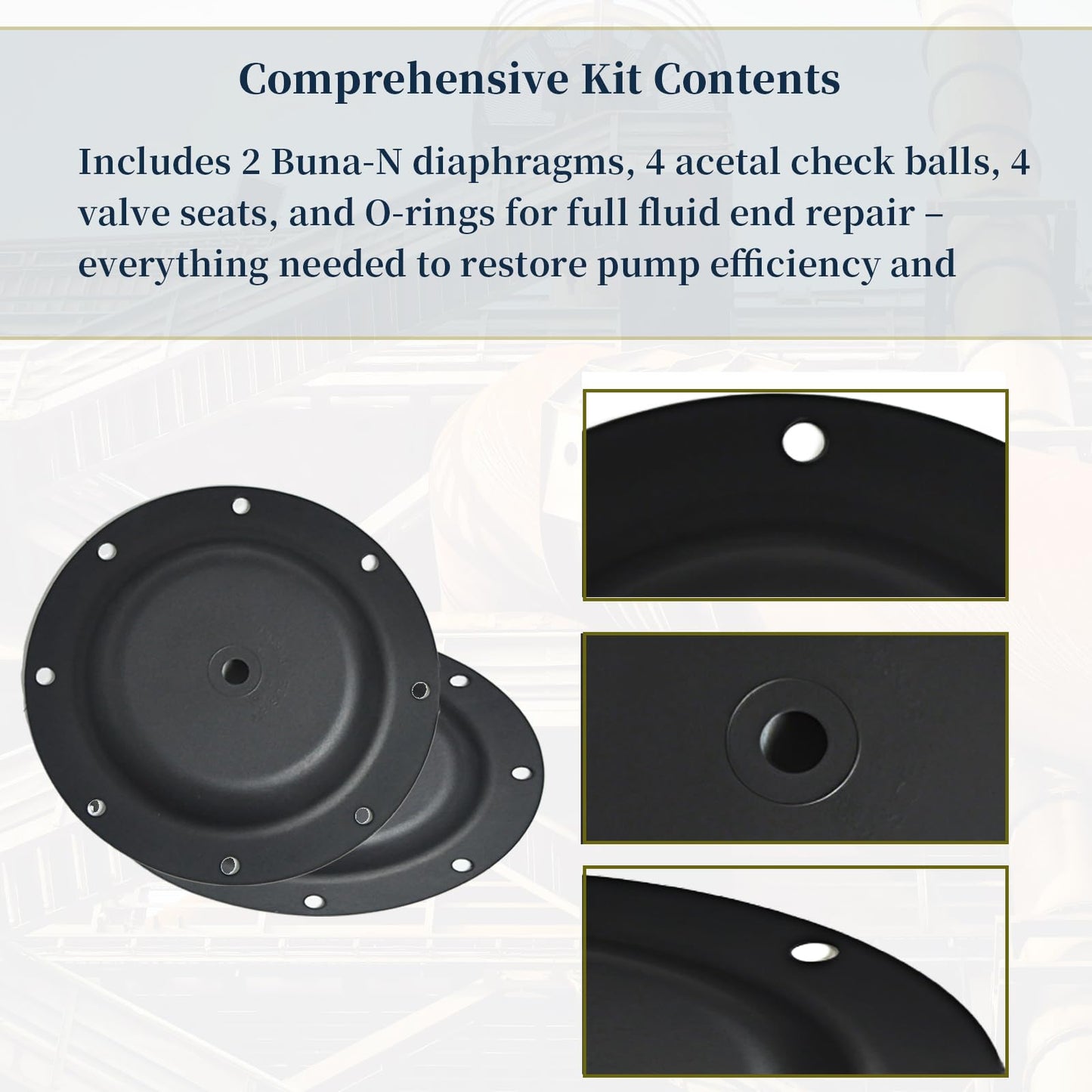 637119-62-C 1" Diaphragm Pump Repair Kit - Compatible with ARO 666100-162-C 666100-362-C Series Air Operated Pumps