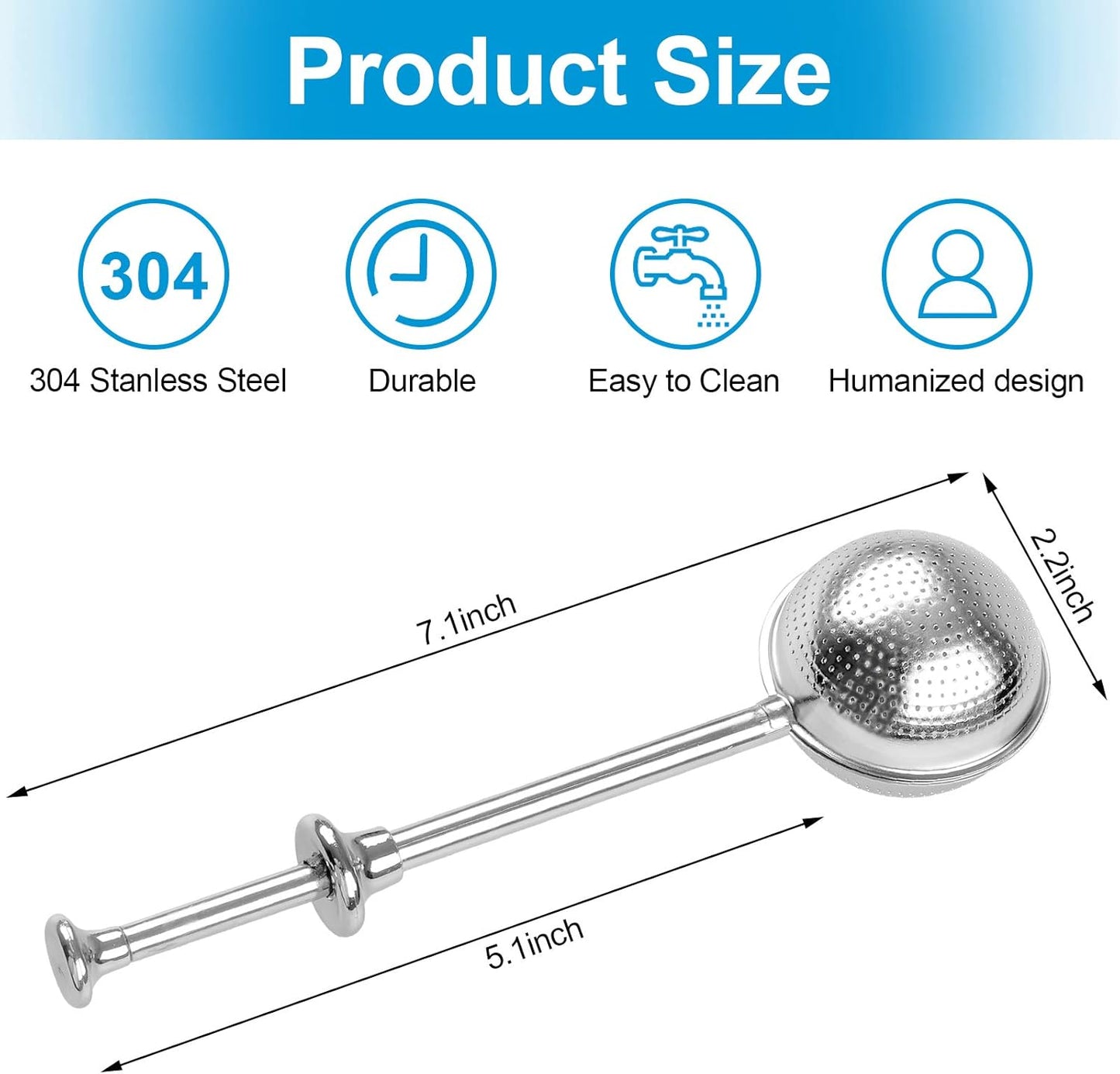 Skiennix Bakers Dusting Wand Set - Stainless Steel Flour Duster for Sugar & Spices | One-Handed Operation