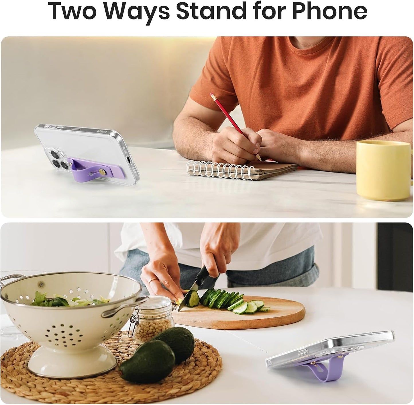 CoBak Hand Strap Holder for Kindle/Tablet - Lightweight TPU One-Handed Grip with Strong Stick, Stand for Phone