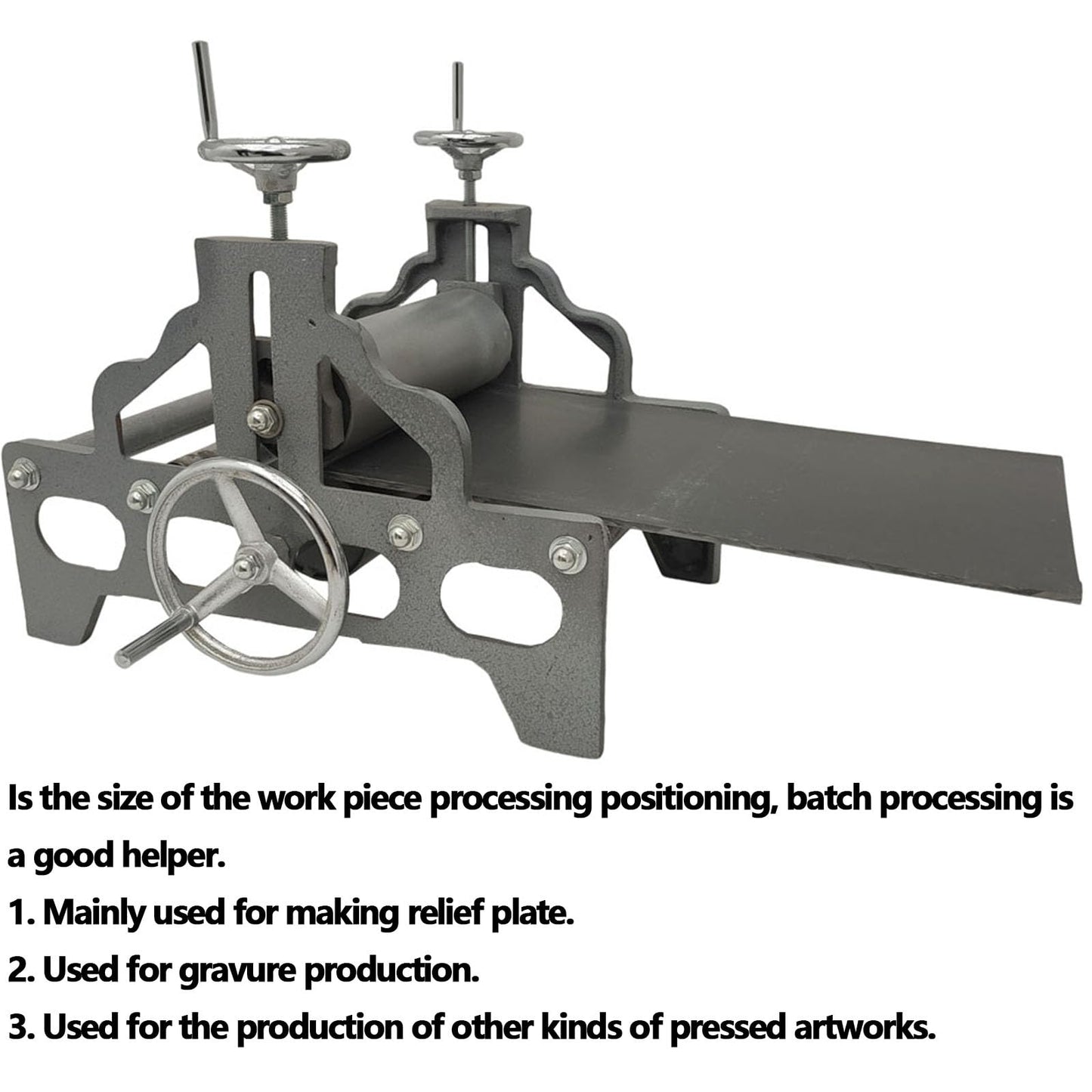 WYDDDARY Manual Portable Slab Roller Machine Tabletop Heavy Duty Printmaking Machine Engraving Press Panel Size 18.9" x 11.2" Height Adjustable for Printmaking
