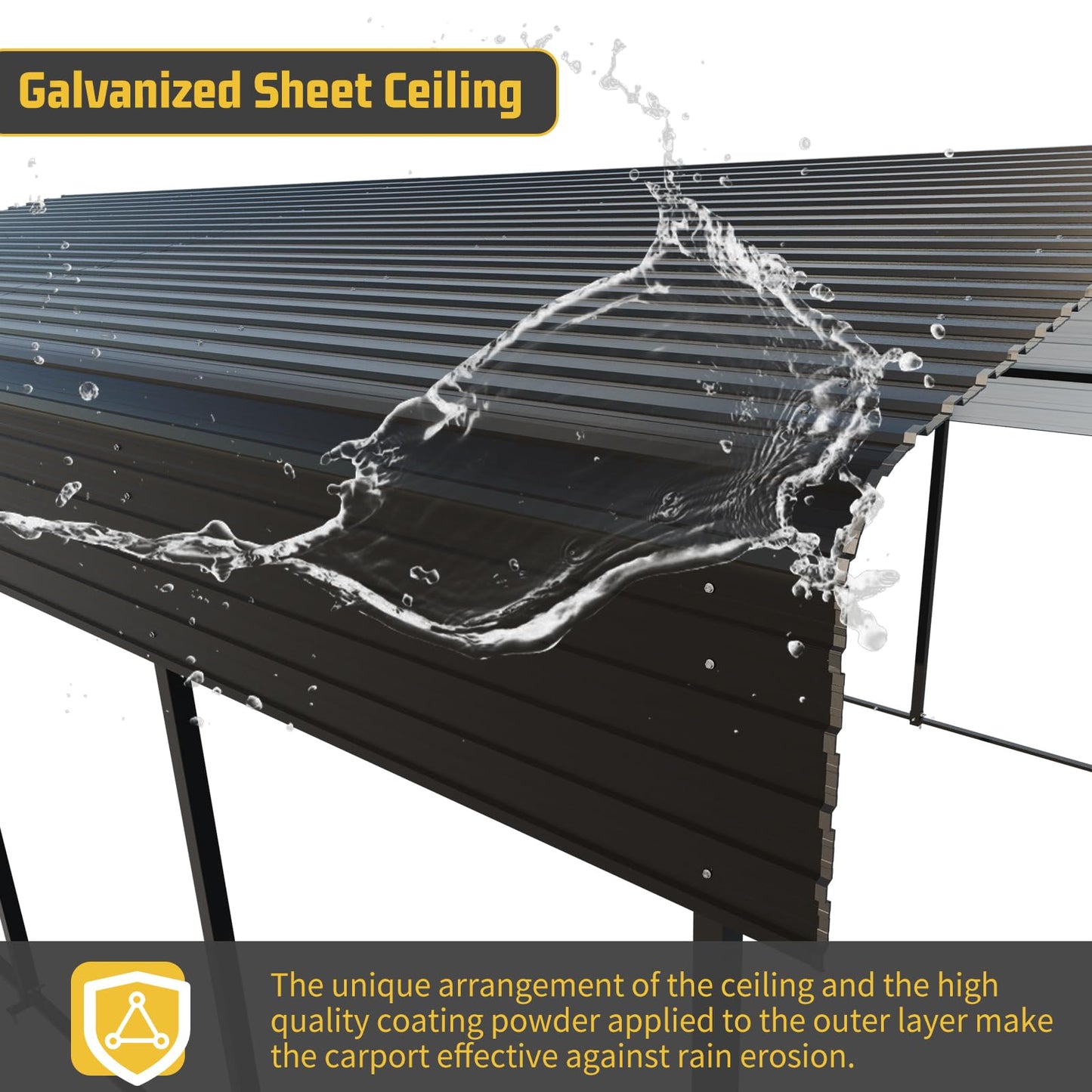 13x20FT Heavy Duty Metal Carport, Galvanized Steel Frame & Roof with Reinforced Base, All-Weather Outdoor Shelter for Vehicles, Boats and Outdoor Storage
