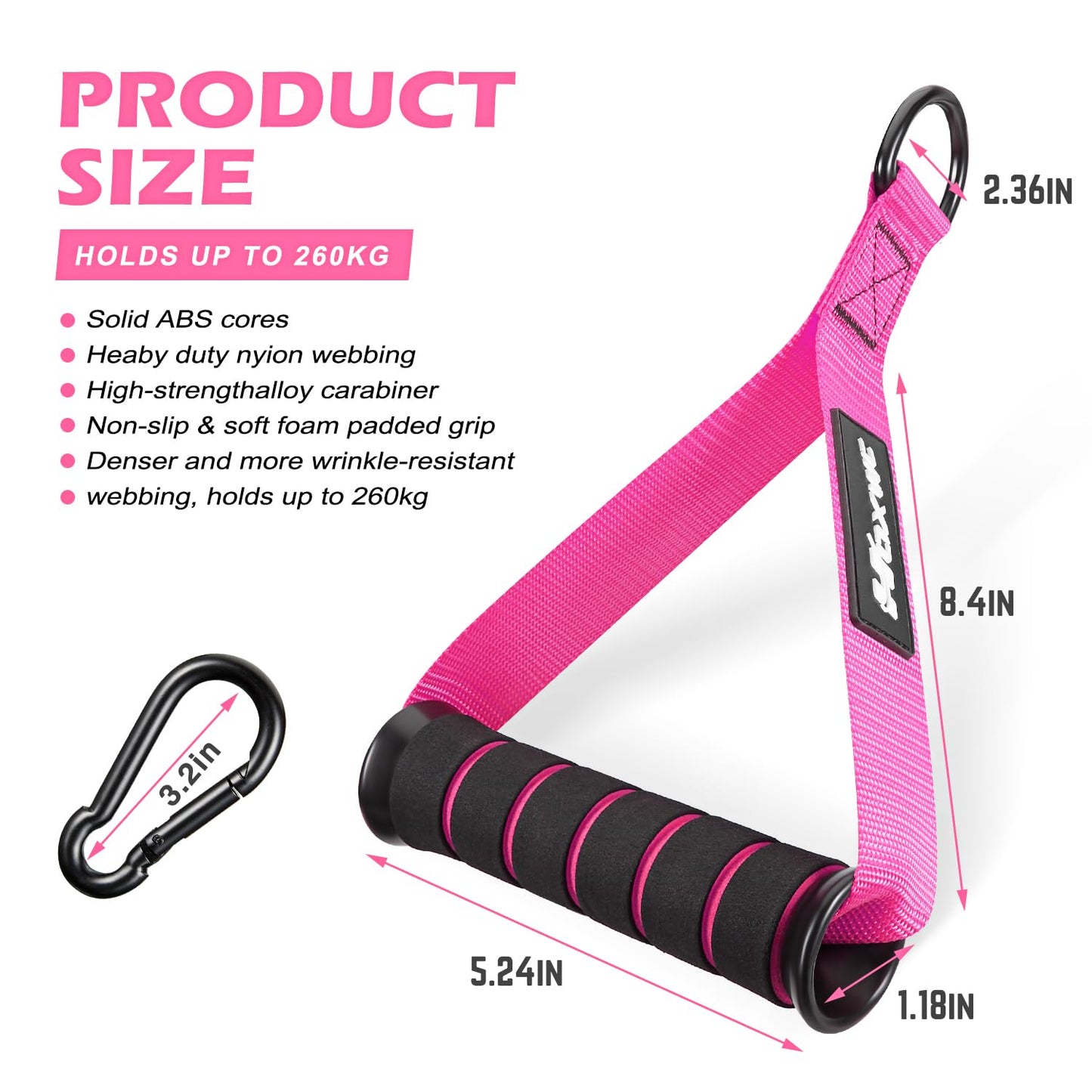 HOXWC Gym Exercise Handles, Replacement Fitness Equipment for Strength Trainer, Heavy Duty Cable Machine Handles for Pulleys, Gym Equipment, Resistance Bands, Home Gym Add On Equipment