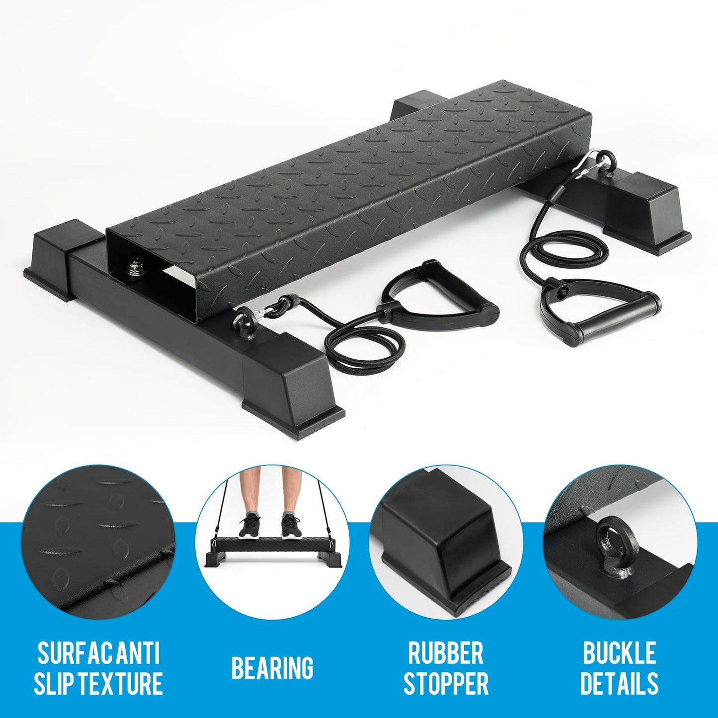 Steel Calf Raise Block – Heavy Duty Calf Stretch Platform for Seated & Standing Calf Raises, Calf Extension, Dumbbell Calf Raise & Leg Strength Training Equipment for Home Gym (4.6)
