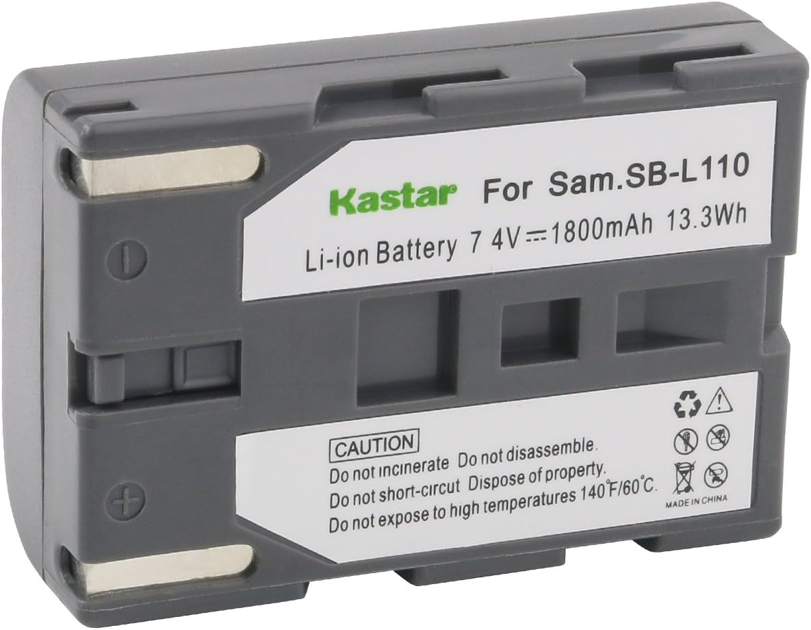 Kastar SB-L110 Pack SCD23, SCD24, SCD27 Battery for Samsung MiniDV Camcorder