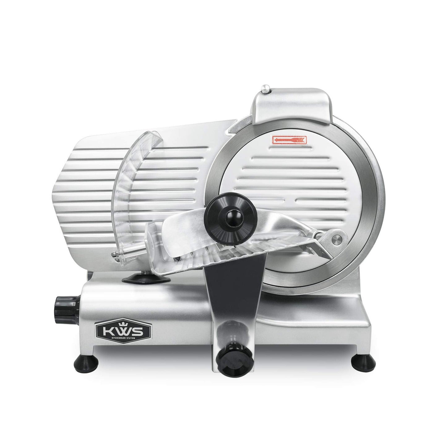 KWS 10NS Commercial 10" Electric Meat Slicer, 320W High-Torque Motor, Stainless Steel Blade, Deli-Style Thin Slicing, Built-In Sharpener, Heavy-Duty Aluminum Body for Meat, Cheese & Semi-Frozen Foods