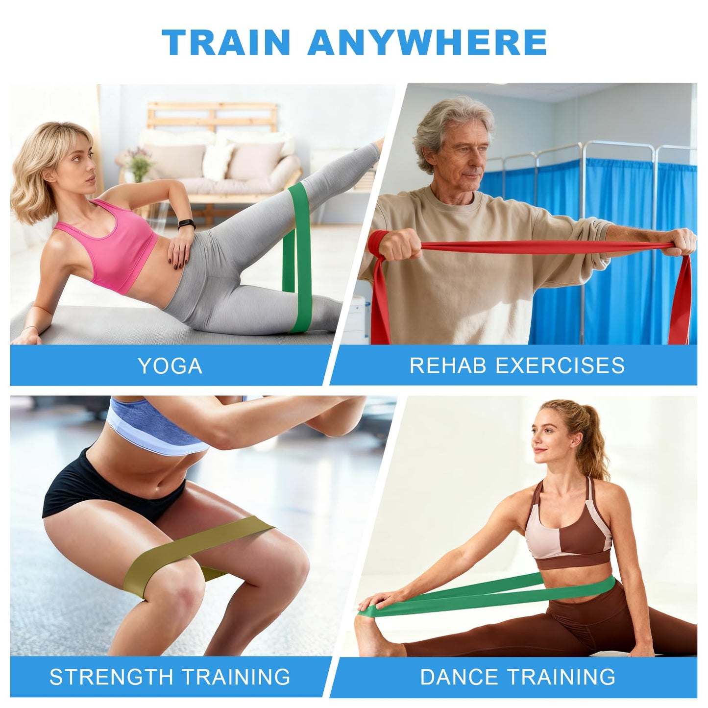 MORECOO Resistance Bands 25 Yard Roll, Level 3 Professional Latex Physical Therapy Band, Exercise Bands for Working Out, Pilates, Upper & Lower Body Exercises & Rehab