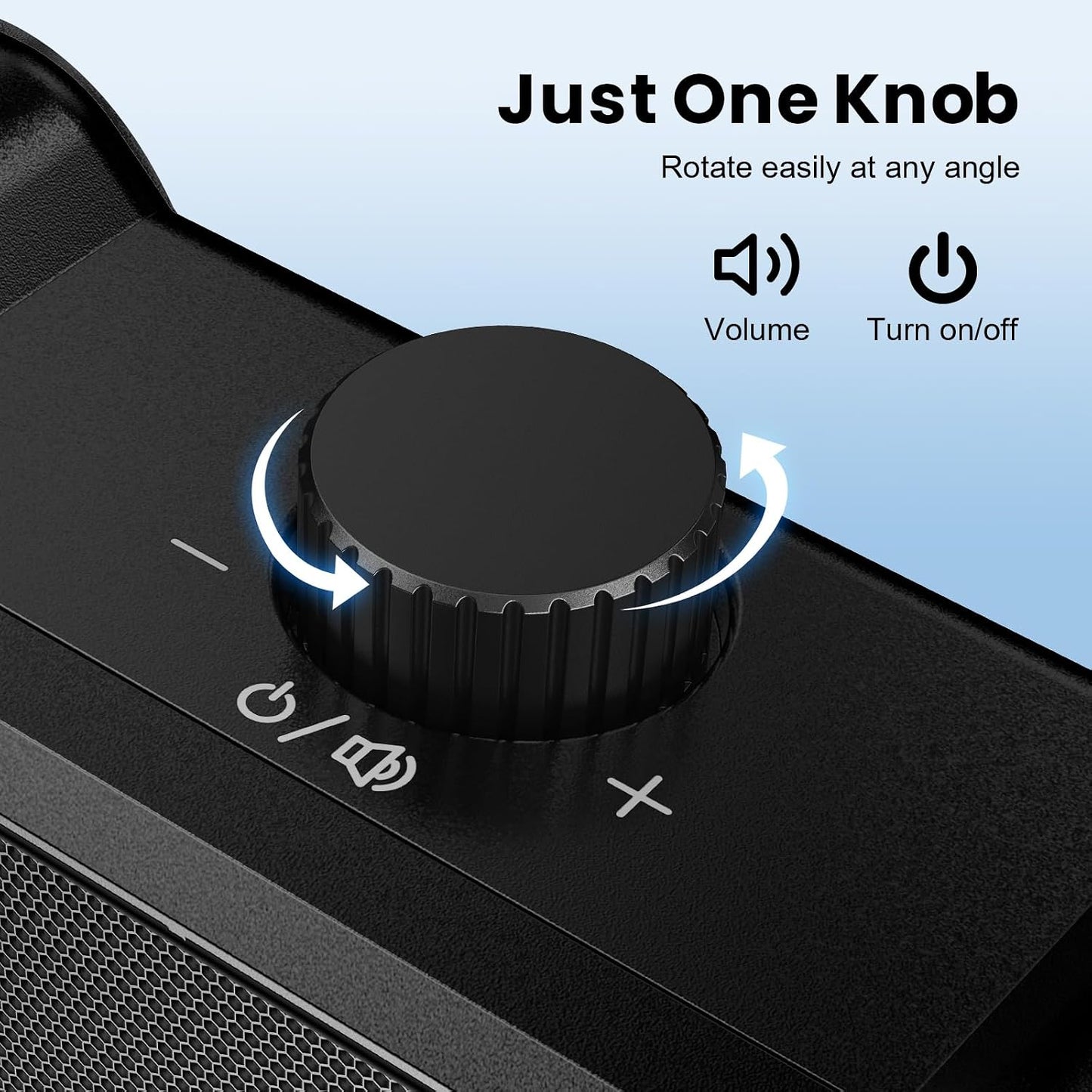 Cirqon Computer Speakers for Desktop PC, Easy Volume Knob, Sturdy Clamp, Basic Sound, Laptop Speakers with Compact