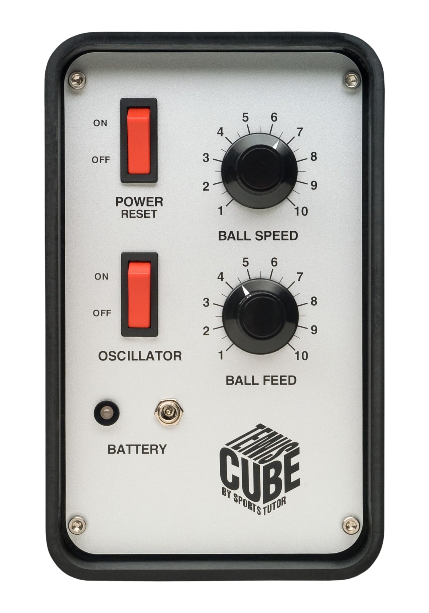 Sports Tutor Tennis Cube Ball Machine with Random Oscillator. Groundstrokes to Lobs. Weighs just 24 lbs. Made in USA by #1 Tennis Machine Company