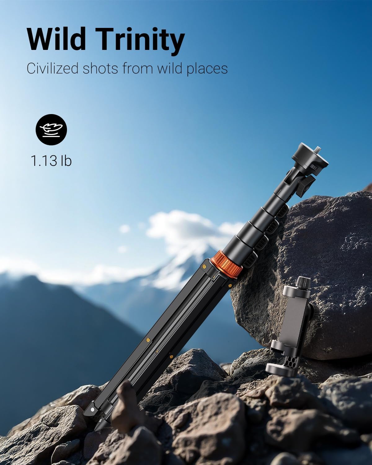 Vimose 66" Phone Tripod, Tripod for iPhone with Remote & Phone Stand, Extendable Cell Phone Tripod for Video Recording