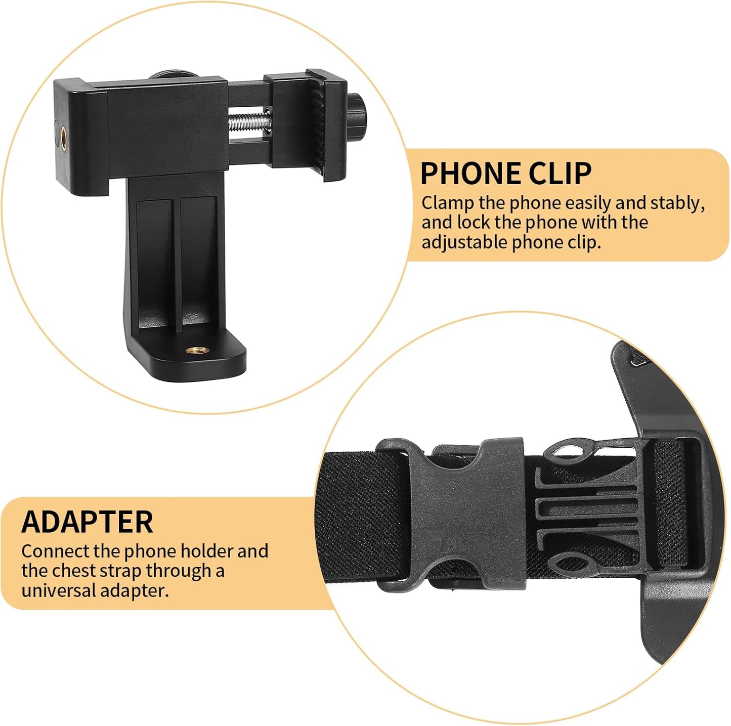 Fulushouxi 2018/7/6/5/4/3, Mobile Phone Chest Adjustable Strap Mount GoPro Chests, Cell Phone Clips Harness Holder