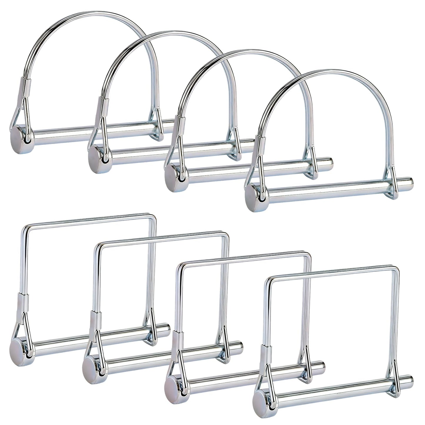 Aurdeayi 8PC Trailer Hitch Pin, Standard 1/4 Inch Hitch Pins, Strong Trailer Coupler Pin Safety Lock, Easy Hook Up Locking Retainer, Perfect for Tractor, RV, Farm Yard Equipment