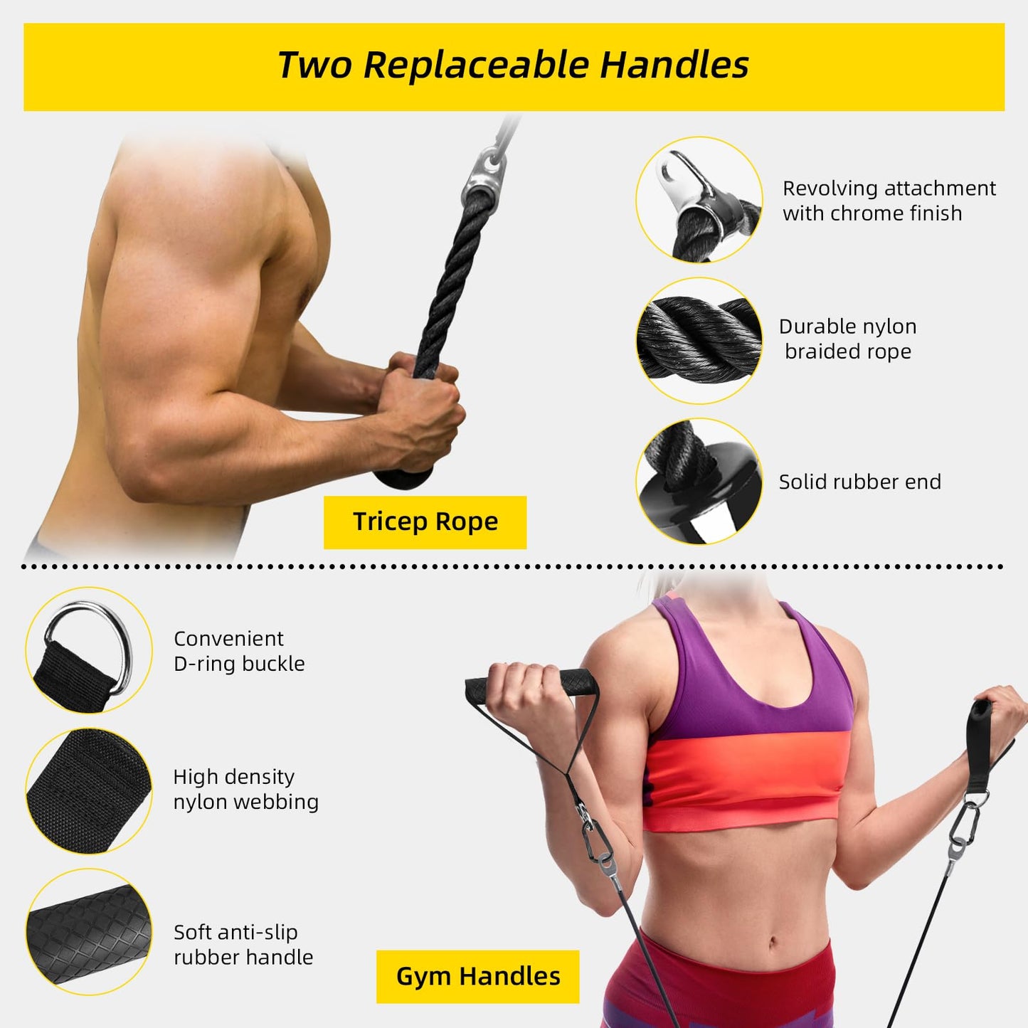 LAT Pulldown Pulley System for Home Gym Cable Machine Pulley Attachment Set Power Cage Weight Lifting Workout Kit