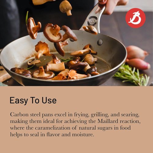de Buyer MINERAL B Pro Carbon Steel Fry Pan - 11” Diameter, Naturally Non-Stick Finish | Perfect for Searing & Sautéing