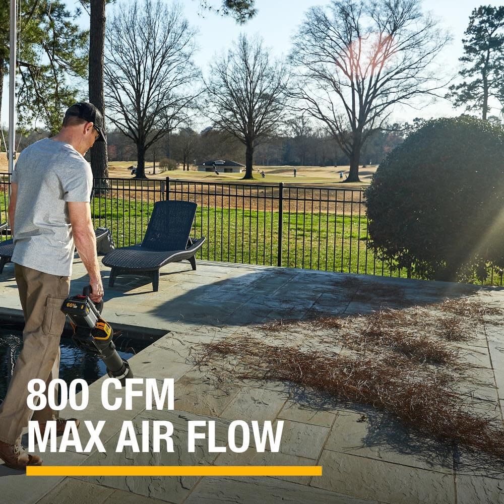 Cat DG651 60V 800 CFM 170 MPH High-Powered Leaf Blower Cordless, Adjustable Speed Blowers for Lawn Care, Lightweight Cordless Leaf Blower with Variable Air Control – Battery & Charger Included
