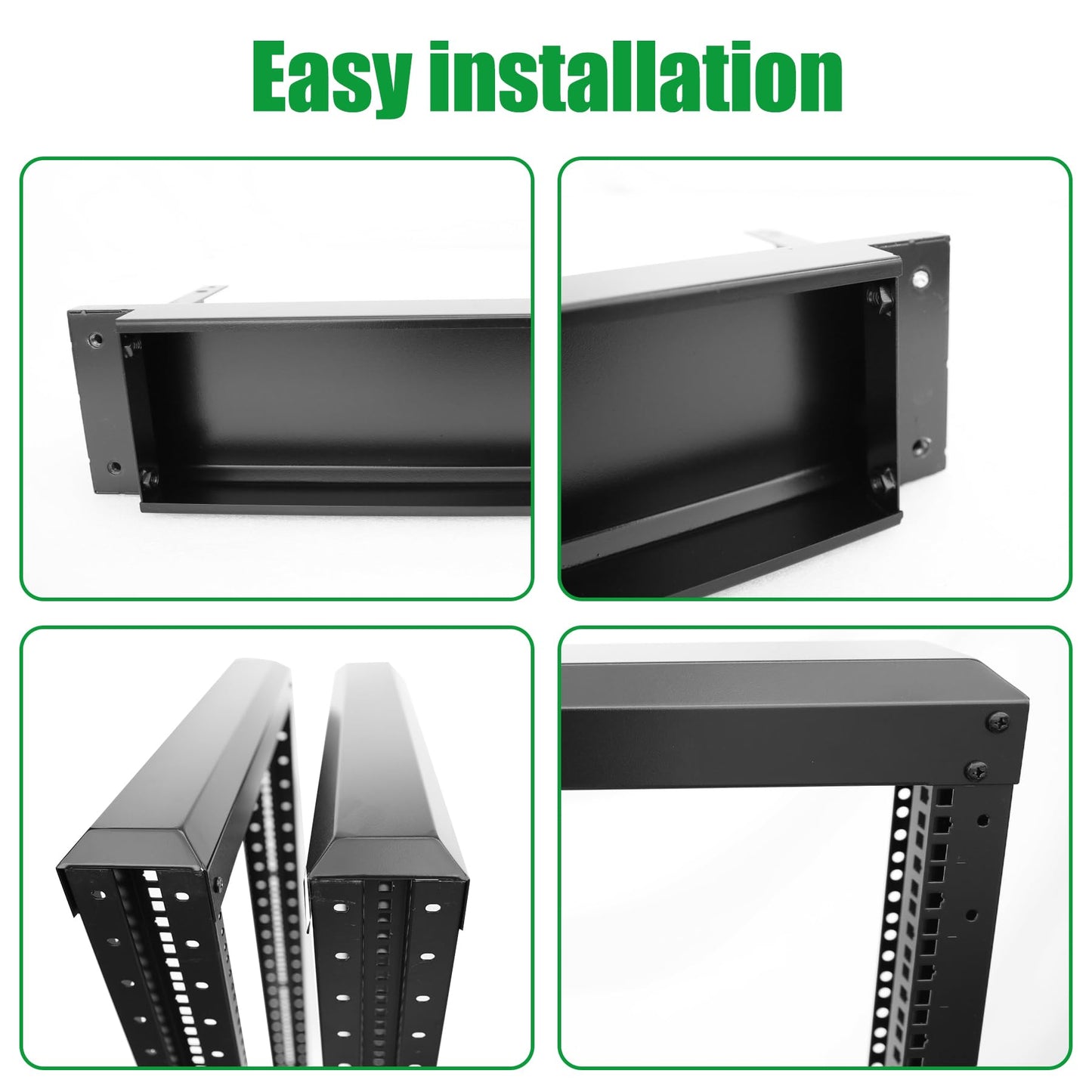 42U Server Rack/4-Post 19in Network Rack/Open Frame Rack with Wheels, Heavy-Duty Frame Cabinet/Adjustable Depth 15.75-13.75in GLOBALRACK，(4POST-600-42U)