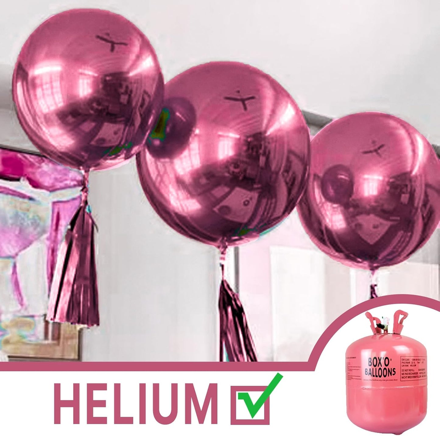 PartyWoo 36-Inch Metallic Pink Balloons - Jumbo Latex Balloons for Birthday & Wedding Decor | 4 Pcs