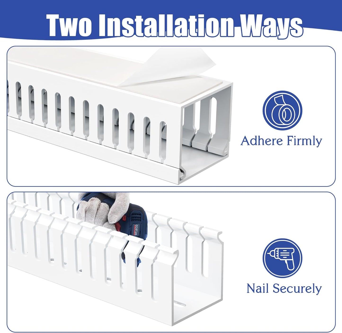 ZhiYo 2 2in 99in (6X L16.5in) x Professional Server Rack Cable Management Raceway, Cable Raceway Kit, Electrically Safe