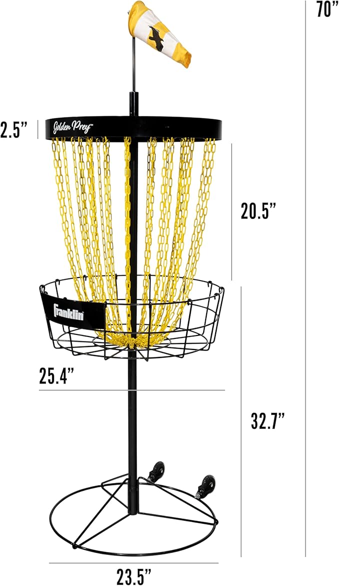 Franklin Sports Disc Golf Baskets - Portable Disc Golf Target with Chains Included - Disc Golf Basket Stand Equipment for Hole + Course Creation