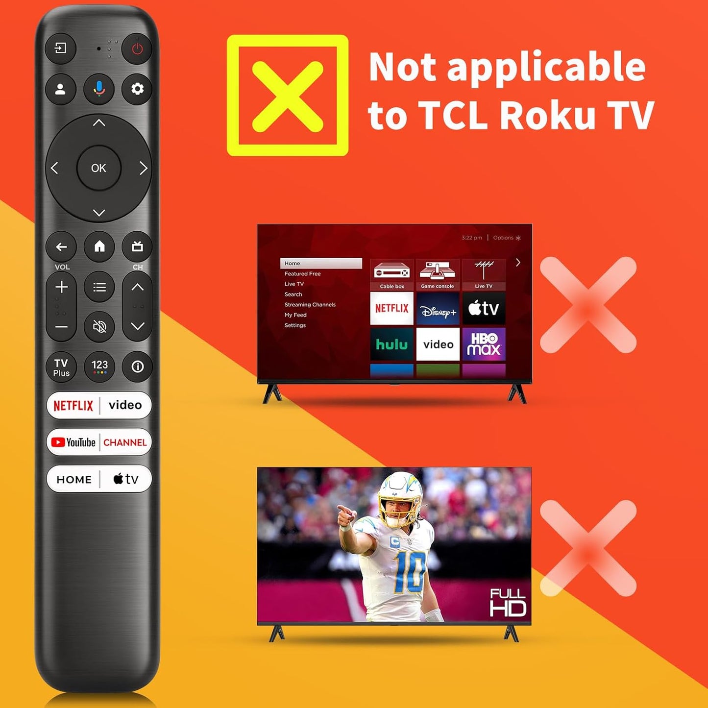 Angrox Q6/Q7/QM8/S3/S4 Voice Replacement Remote for TCL Google TV Remote, Compatible with TCL SeriesNot Applicable