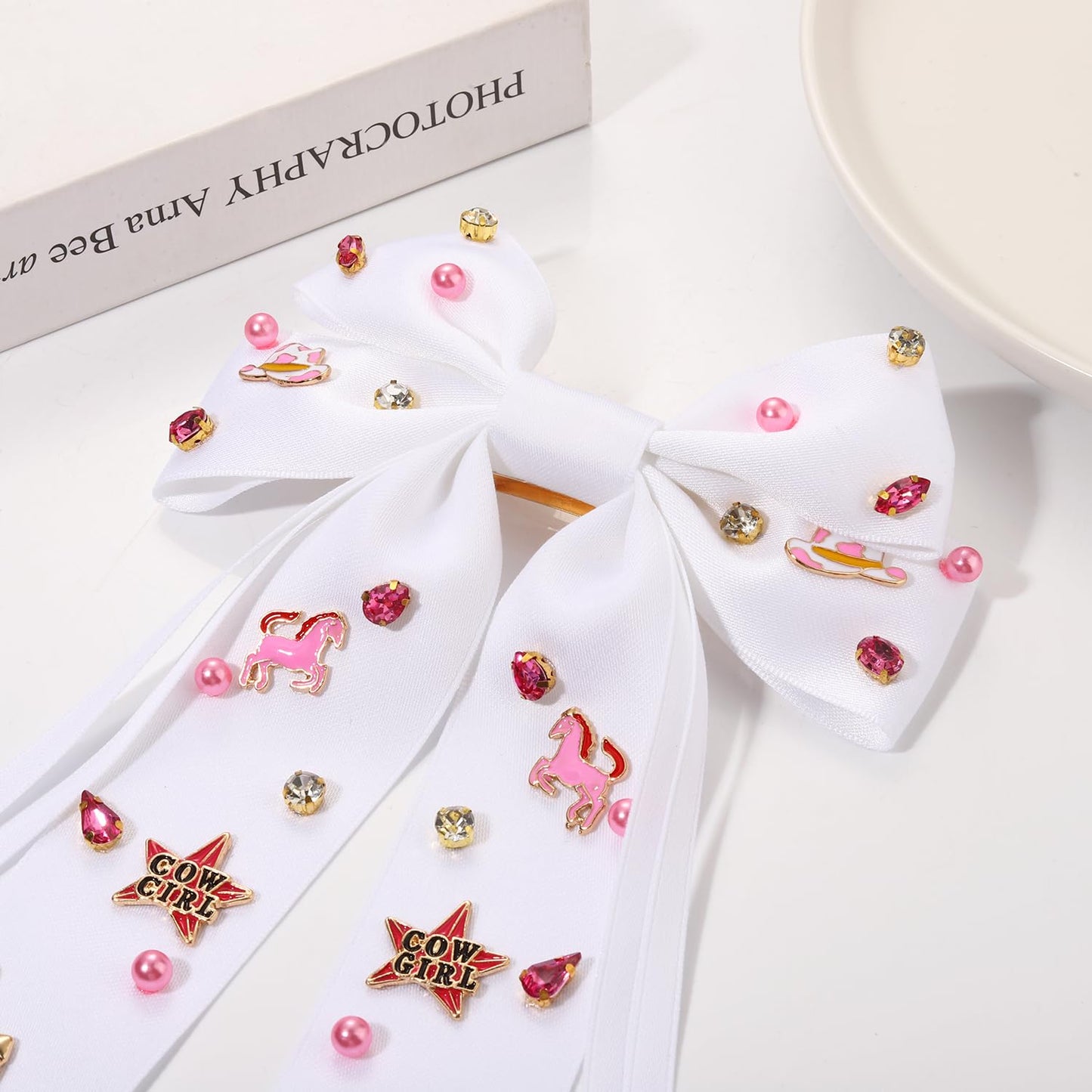 Skiennix Western Hair Accessories - Cowgirl Bow Clips & Cowboy Hat Barrettes | Perfect for Bachelorette Parties