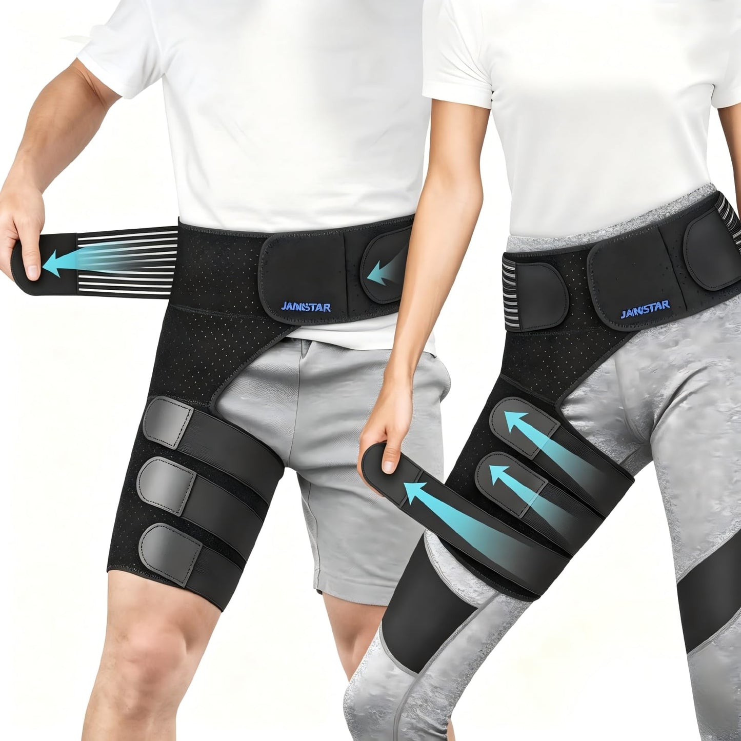 Janustar Sciatica Pain Relief Devices, Hip Brace for Women Men, Thigh, Groin, Hamstring Compression Sleeve