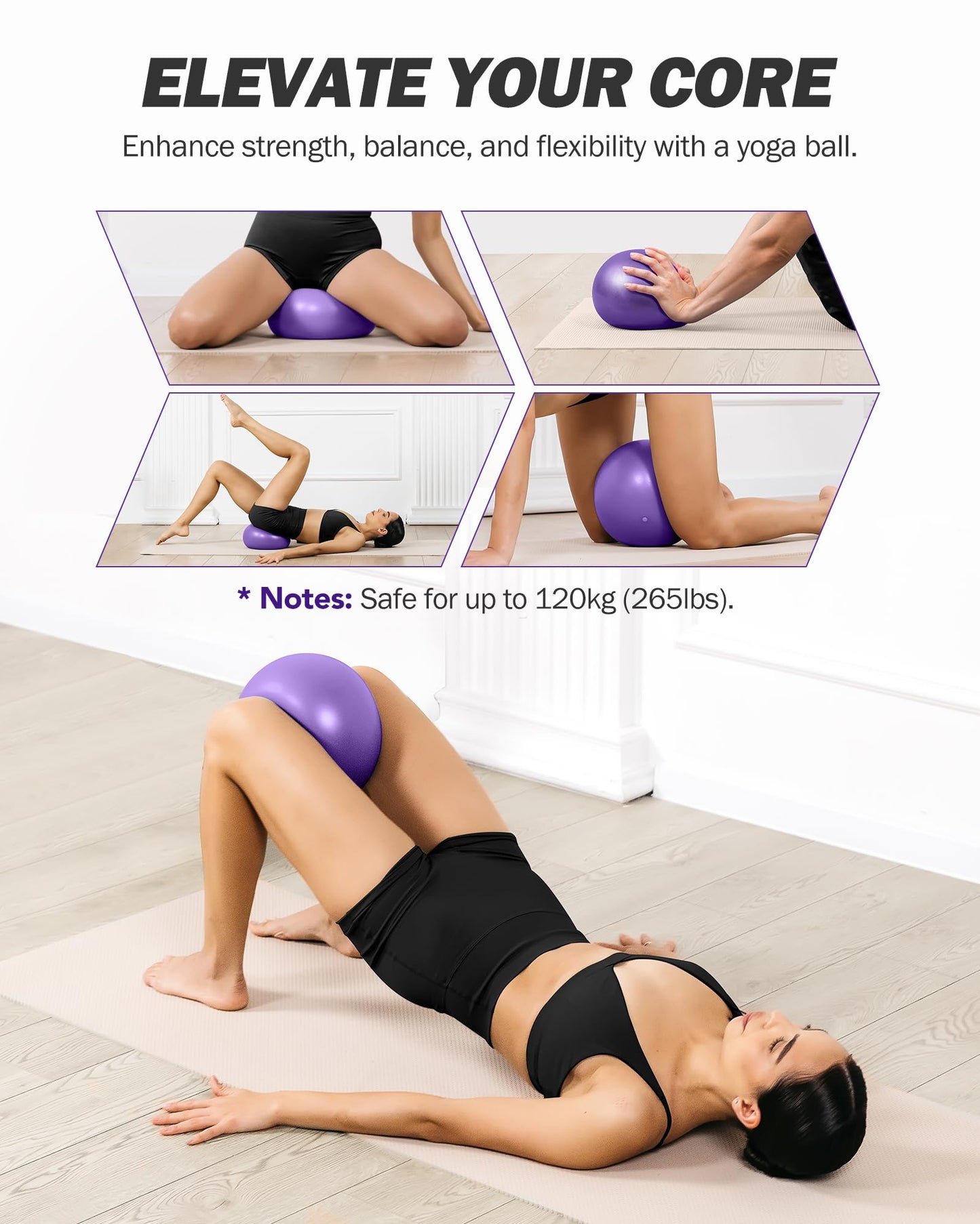 ALongSong Upgraded Pilates Bar Kit with Resistance Bands Natural Latex, Heavy-Duty Stainless Steel Multifunctional Yoga Pilates Stick for Home Gym Exercise Fitness Equipment Full-Body Workouts