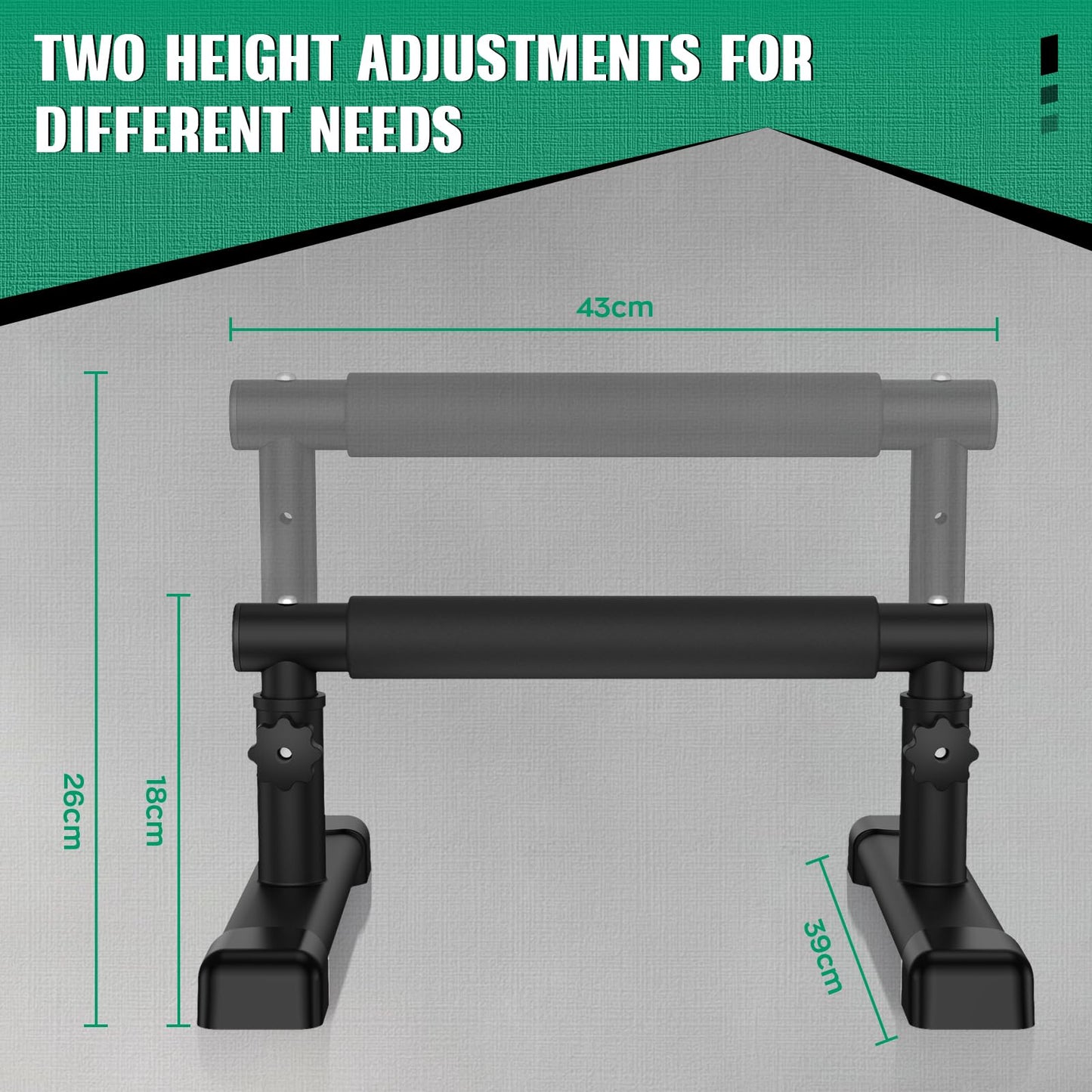 IMAYCC Parallettes Bars, Adjustable 7.5" and 10.6" High Push Up Bars Strength Training For Handstands, Full Planche & Dips, Calisthenic, Gymnastic, Push Up Stands Handle for Floor Workouts Calisthenics Equipment