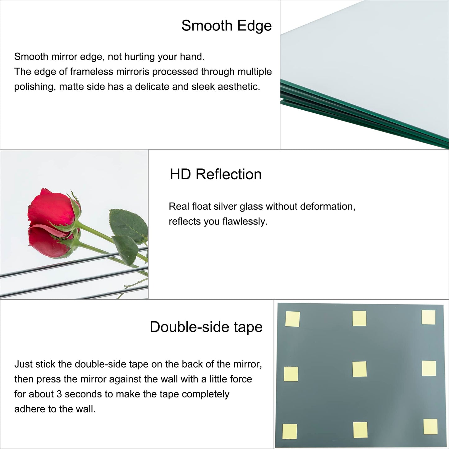 Wall Mirror Tiles Full Length, 16 x 12 Inch x 12Pcs Frameless Home Gym Mirror for Wall Mounted Decorative Full Body