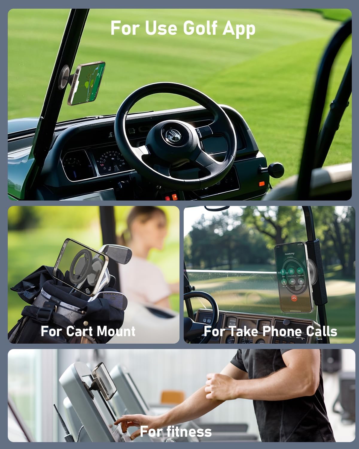 360 Magnetic Golf Cart Phone Holder, Rotation Magnetic Phone Holder for Golf Cart, Phone Caddy for Golf Cart