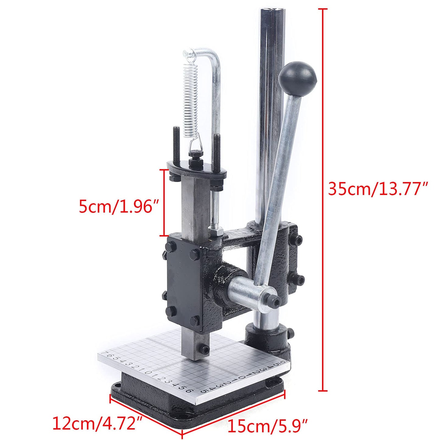 Leather Hole Puncher, DIY Leather Imprinting Machine with PP Plate and Aluminum Plate, Manual Press Puncher Embossing Stamping Tools Pressure Bronzing Kits for Punching, Pronging, Stamping Process