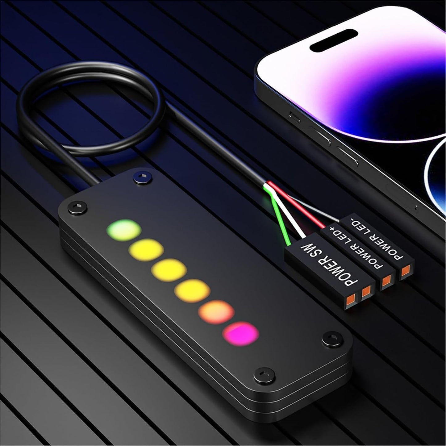 Y0S3QZ1 Case(4M) Power Button PC Switch Finger Slide ON/Off RGB Light Effect Motherboard External Switch Power SW
