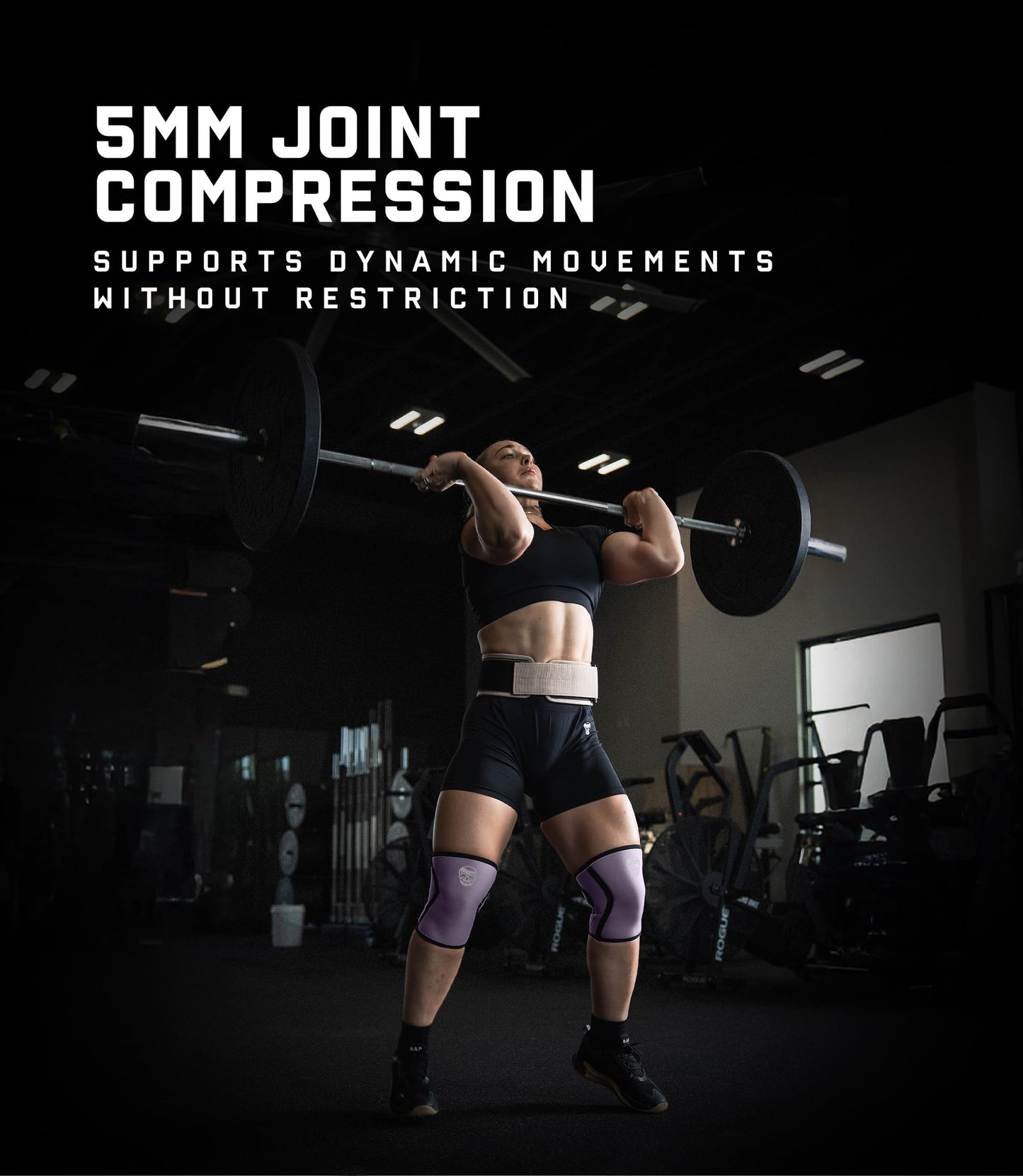Gymreapers 5MM Knee Sleeves for Weightlifting, Squats, Powerlifting, and Functional Training – Compression Knee Support for Men & Women – Joint Protection & Recovery – Pair (Lilac, Medium)