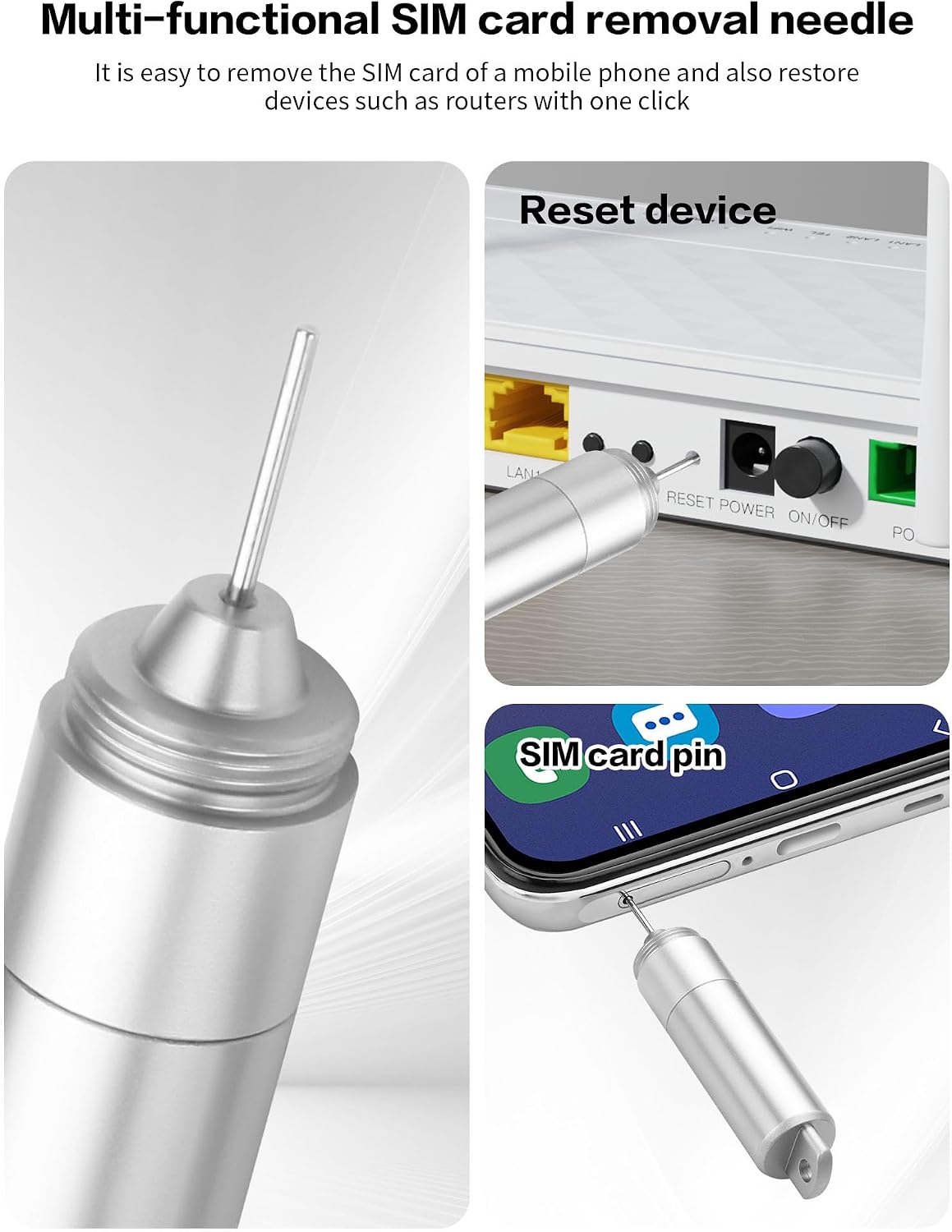 2 1 Removal2 Pack YACSEJAO in SIM Ejector Pin & Cleaning Brush Keychain, Portable Aluminum Alloy Cleaning Tool
