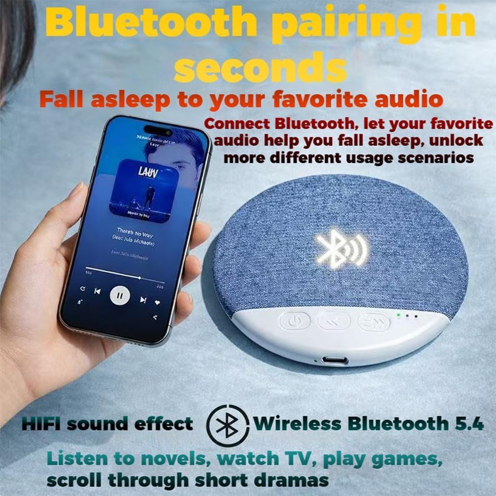 Generic Bluetooth Pillow Speaker for Sleeping, Under Pillow Speaker Bluetooth with White Noise, Pillows Spea-ker