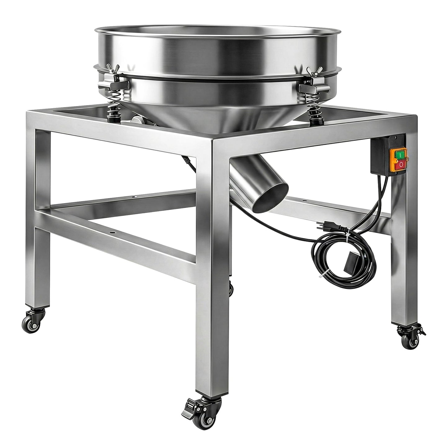 Sidasu 19.6" Stainless Steel Vibrating Sifter Machine, 110V Electric Sieve Shaker with 40 & 100 Mesh Screens, Industrial Powder Screening Machine for Flour, Spice, Grain, Lab& Food Processing