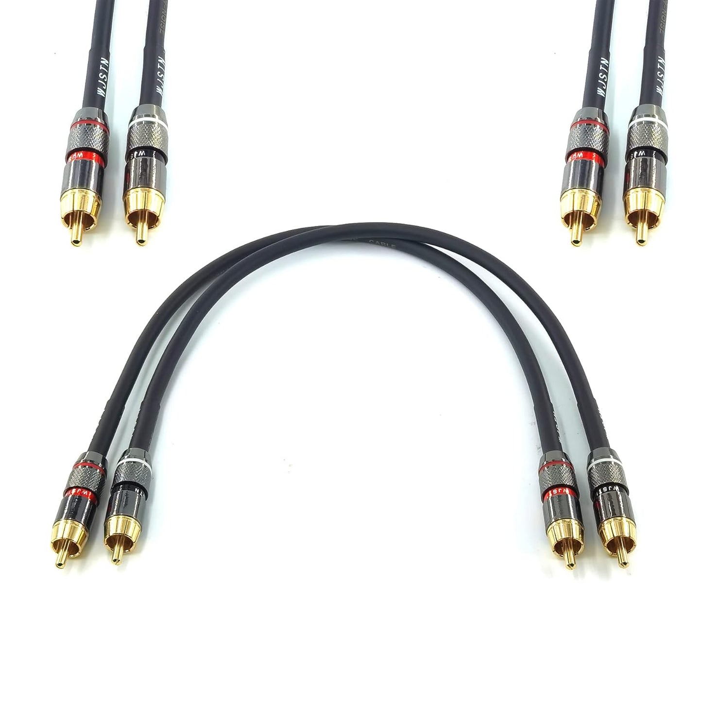 WJSTN 1ft Cable,1rca 1rca 2Pack. RCA to RCA Cable Stereo Audio Male to Male Cable Short Apply to with Speaker, AMP