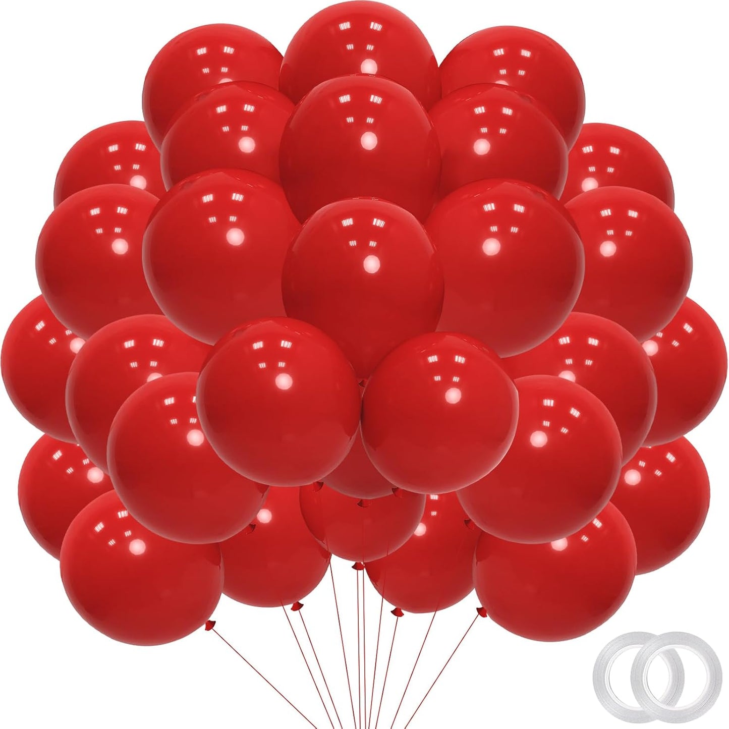 Skiennix 12-Inch Red Latex Balloons - 100 Pack for Birthday, Wedding, Baby Shower & Celebrations