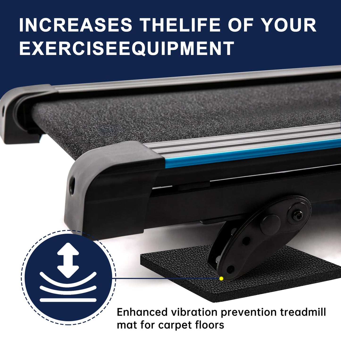 6 Pack Treadmill Mat Pads, Exercise Equipment Mat for Floor Protection, High Density Anti Vibration Pad for Treadmill, Walking Pad, Exercise Bike, Washing Machine and Floor Protection