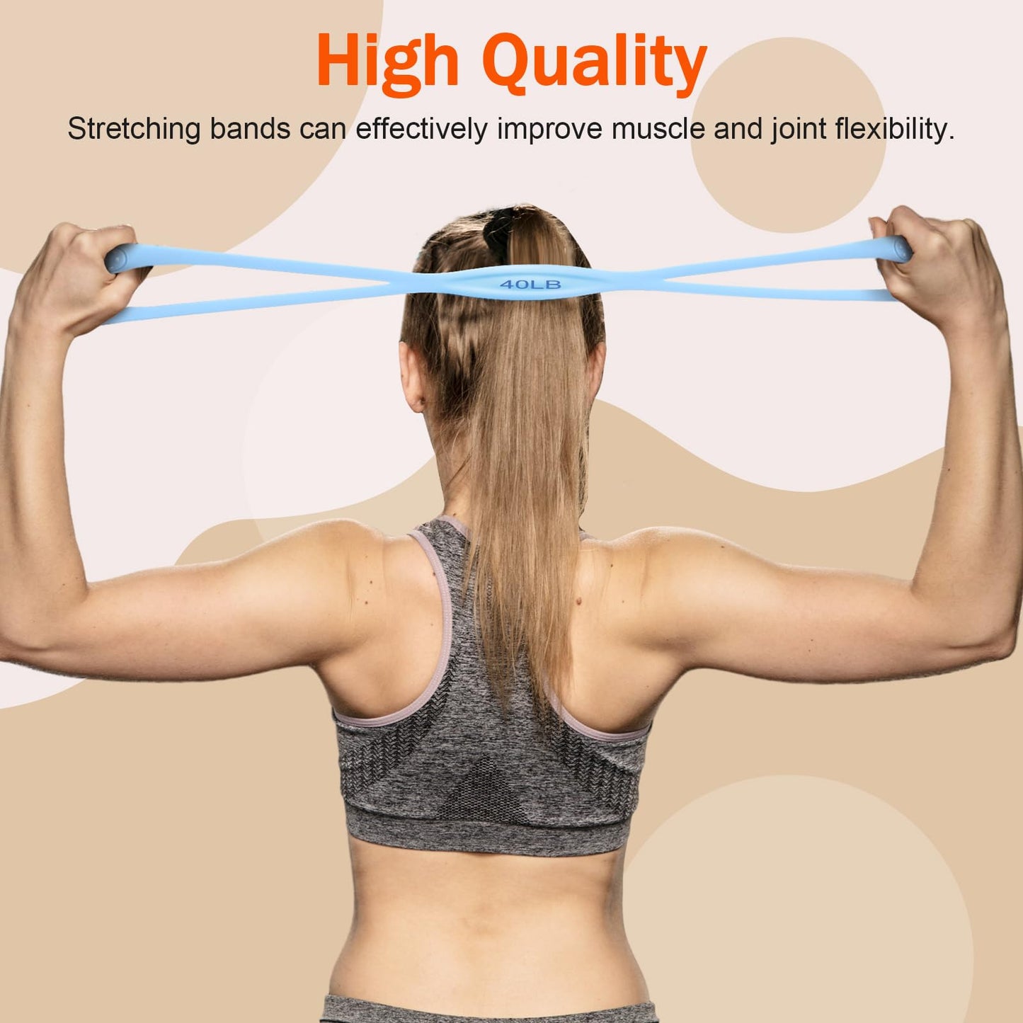 Soulchen 3 Pack Figure 8 Resistance Band with Handles, 8 Shaped Exercise Band for Back, Arms, Shoulder, Leg Stretching, Yoga, Gym Workout (20/30/40 Lbs,Pink,Purple,Blue)