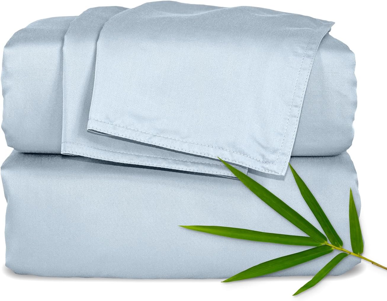 Pure Bamboo King Sheets - Luxuriously Soft 100% Organic Viscose Bed Sheet Set | Cooling & Durable (King, Glacier)