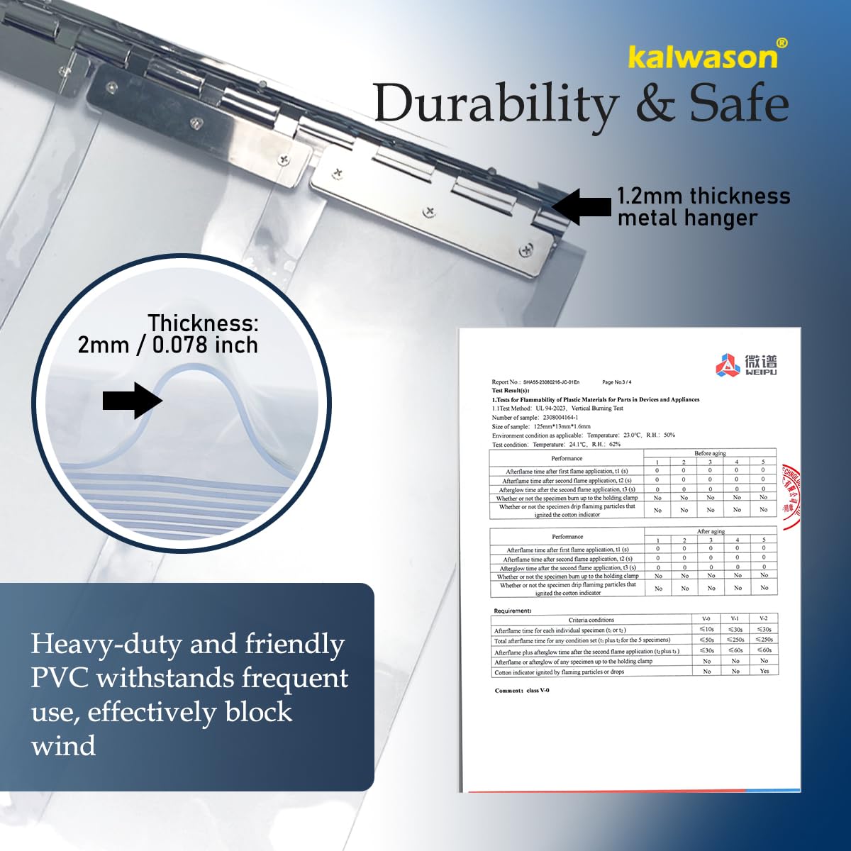 kalwason 36“ X 84“ Plastic Vinyl Strip Door Curtain Kit with Hardware – Clear Smooth PVC Strip Curtain for Doorways, Single 7" Wide x .078“ for Entry to Workshop, Barn, Shed, Garage