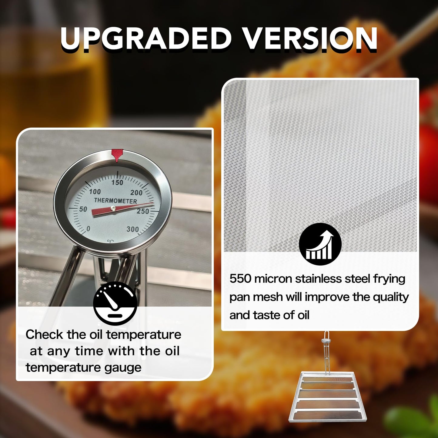 ZUCCIO Commercial 13.75 x 13.75 inch stainless steel fryer filter -550 micron mesh can replace Frymat TK45 fryer - compatible with Avantco and Pitco fryers - extends the life of cooking oil by 40%