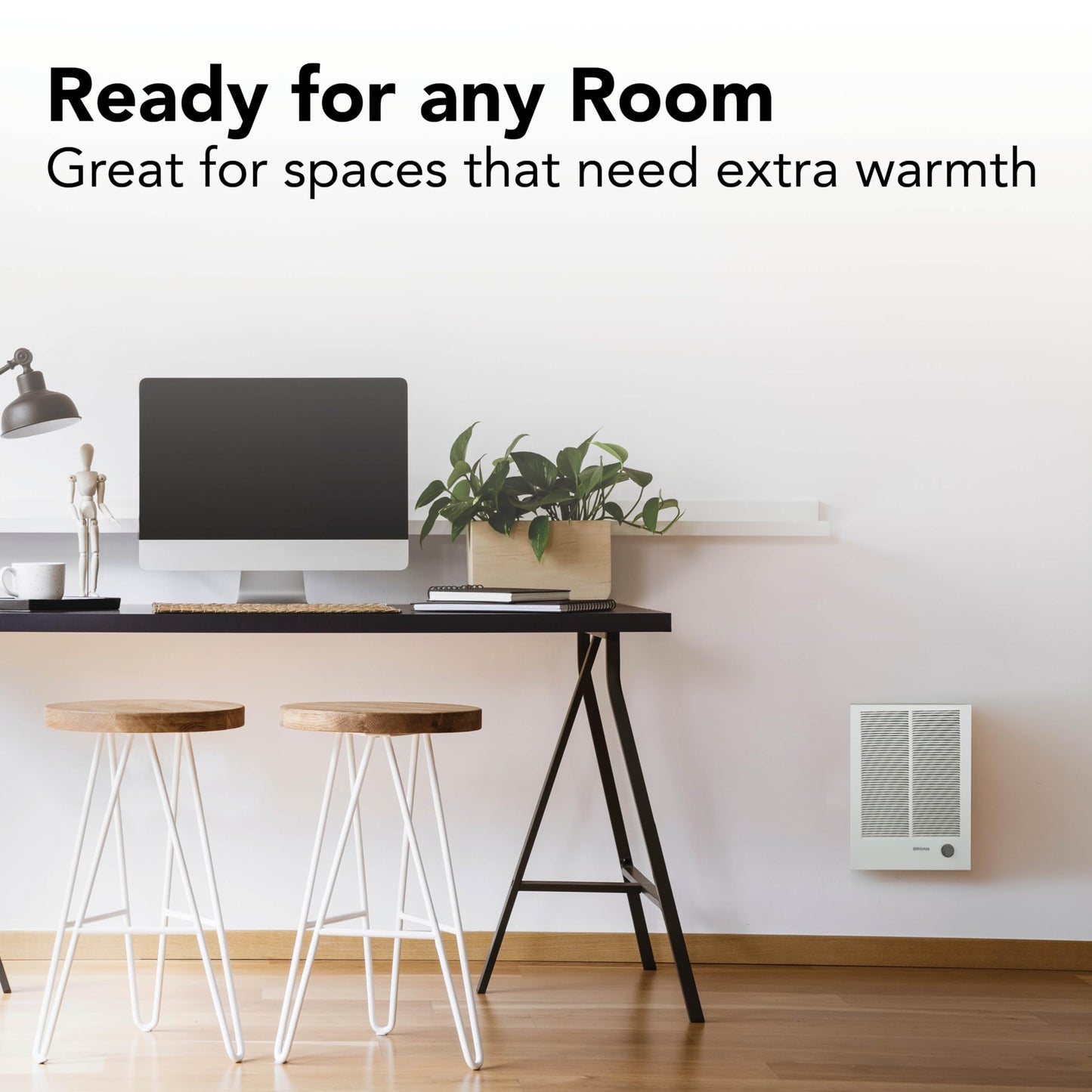 Broan-NuTone 194 High Capacity Wall Heater, White Painted Grille, 3000/1500 Watt 240 VAC, Covers 300 sq. ft. at Factory Wired Voltage