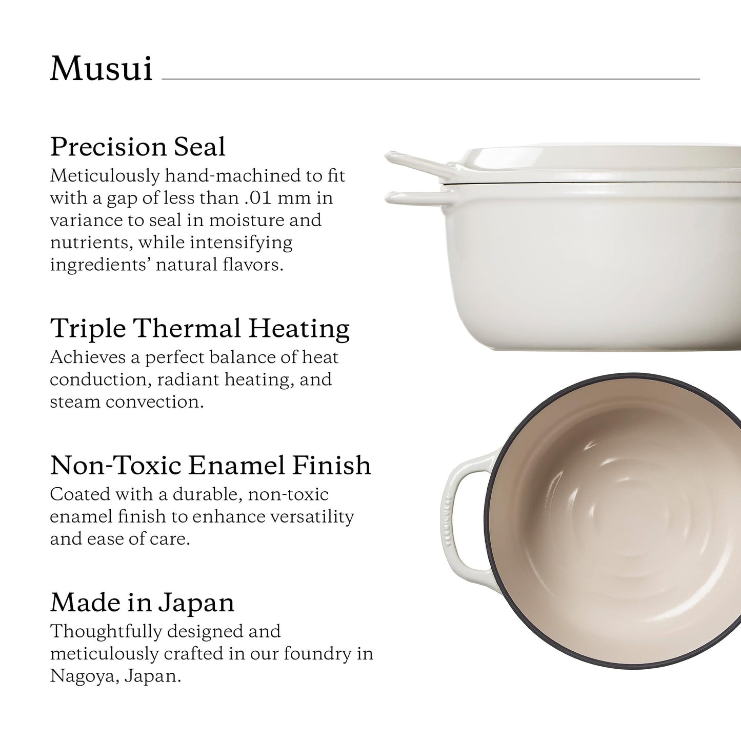 Vermicular Musui–Kamado | Cast Iron Induction Cooker for Waterless Cooking | Precision Temperature Control | Japanese Multicooker & Rice Cooker (120V) | Non-Toxic Enameled Cast Iron Pot | Sea Salt