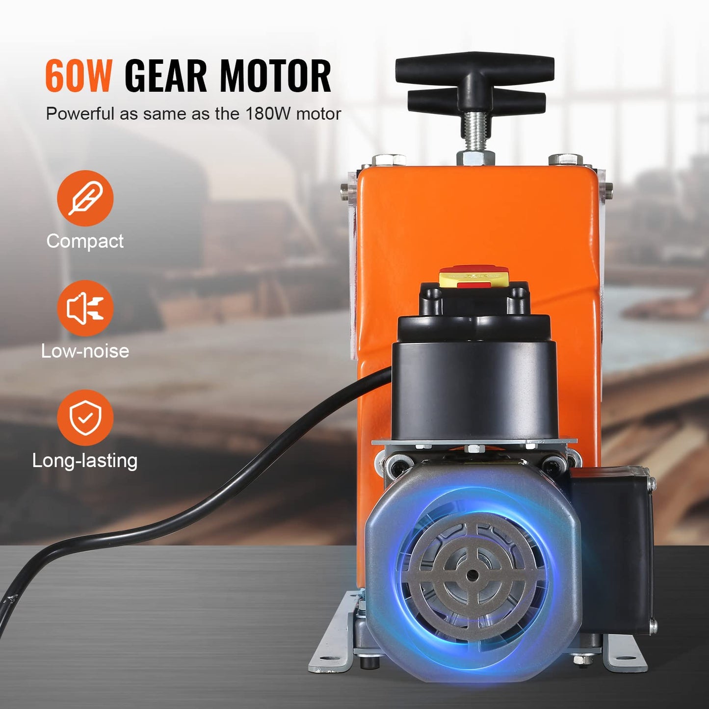 VEVOR Electric Wire Stripping Machine, 0.06''-0.98'' Automatic Wire Stripper Machine, 60 W, Wire Strip with Visible Stripping Depth Reference, 6 Round & 1 Flat Channels Electric Wire Stripper