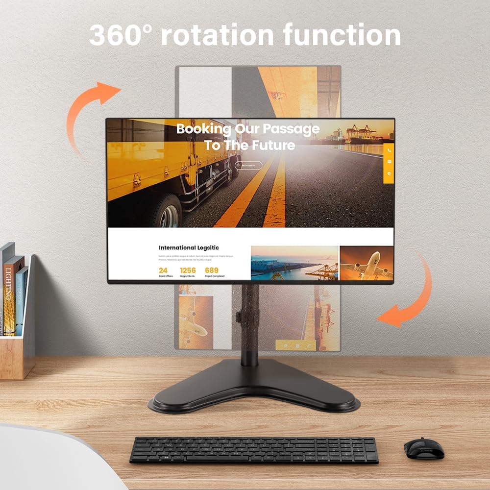13 inch 32 inch 75*75mm/100*100mm 17.6Lbs KKTONER Single Computer Monitor Stand Metal Base Free Standing Desk Vesa