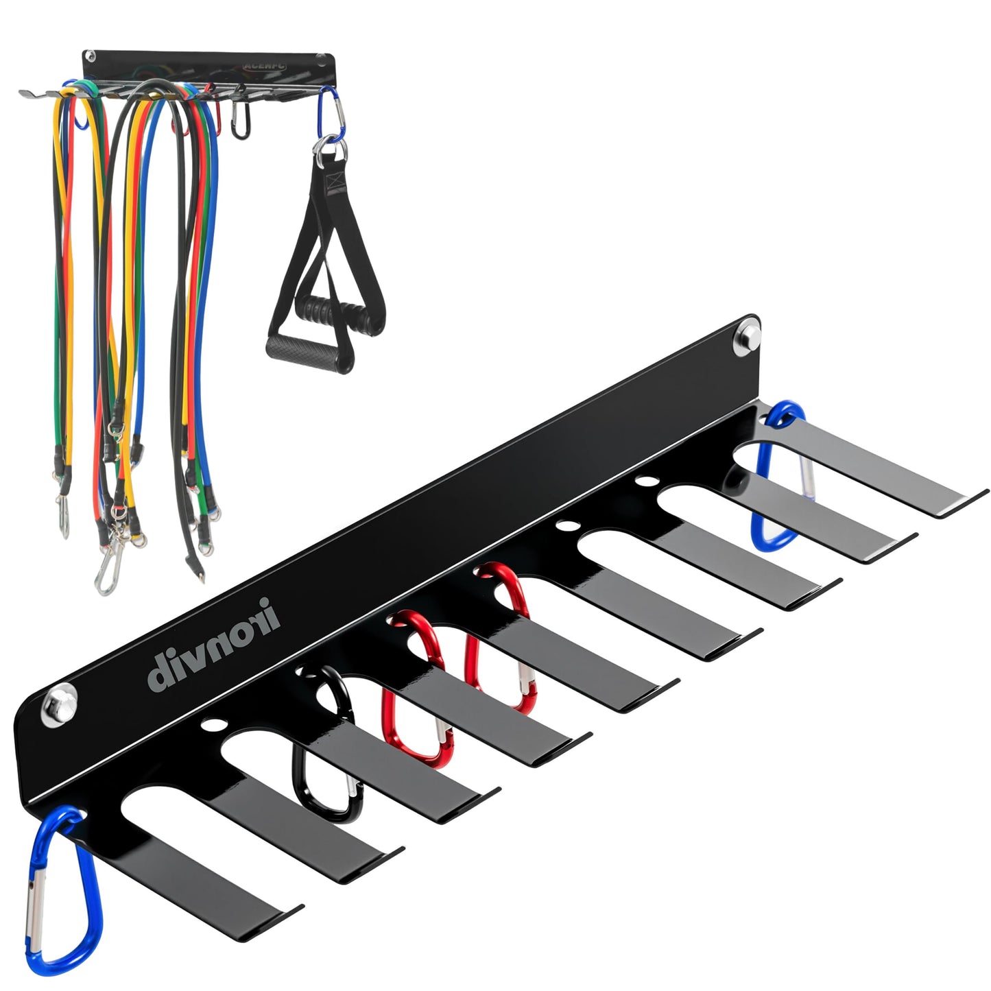 Wall-Mounted Gym Organizer, Resistance Band Storage Rack, Barbell Holder Wall Mount, Dumbbell Storage, Home Gym Accessories Holder (ZJ-L-2m)